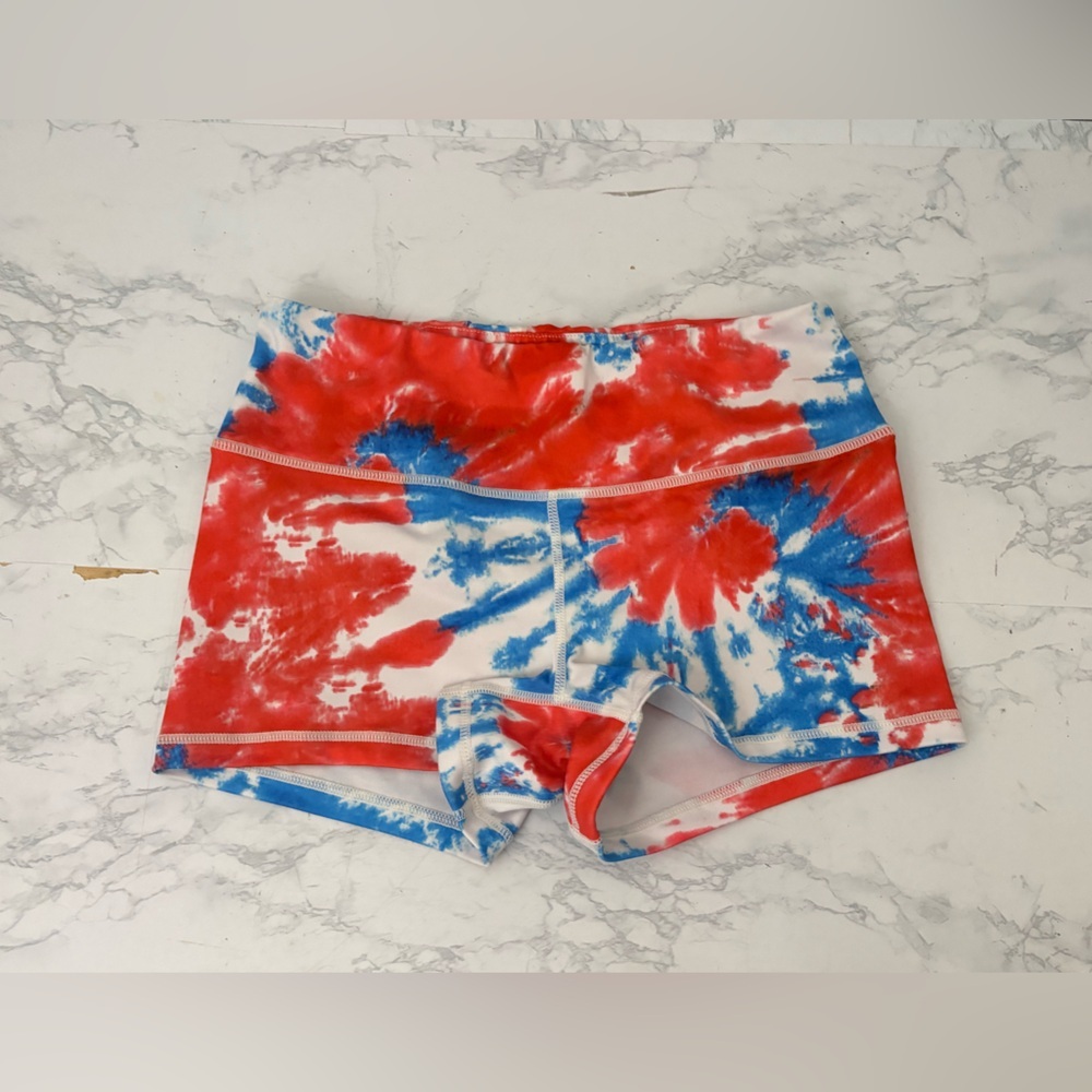 RokFit Women’s Spandex Biker Shorts Size S Red White BlueAthletic Volleyball​